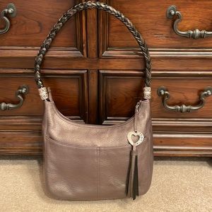Brighton Barbados zip top hobo Pewter